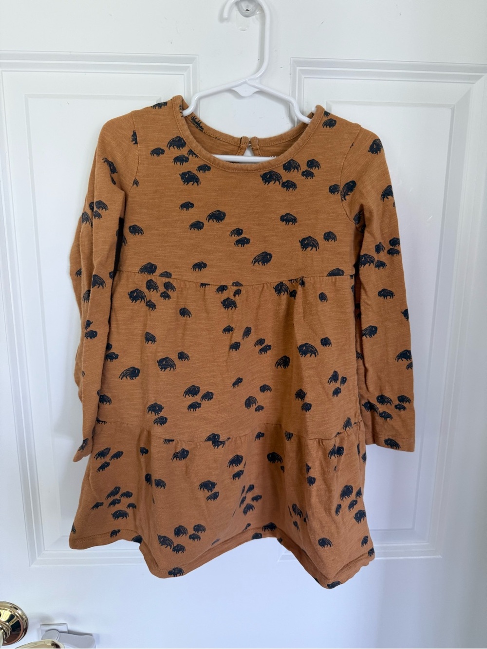 Little Co. Girls' Rust Brown Long-Sleeve Dress - Size 4t